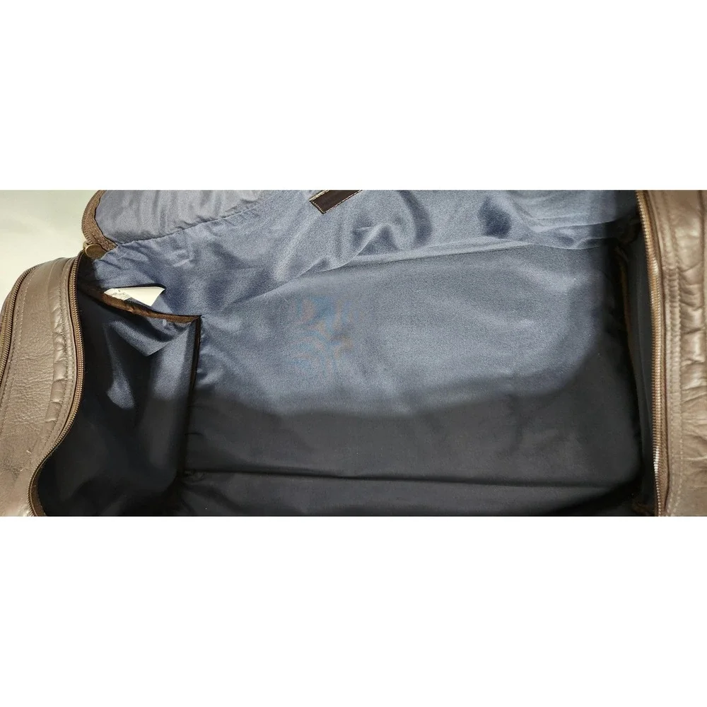 Links Kings Brown Leather Duffel Bag Travel Weekend Carry On Brass Hardware